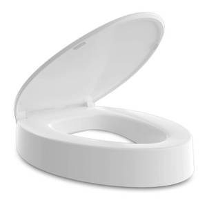 lot 3836 image: Ccbello ELONGATED toilet seat risers for seniors, Slow Close, Elevated toilet seat, Heavy Duty, Never Loosen, Raised toilet seat elongated bowl, White(18.5��)