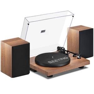 lot 3856 image: Record Player Vinyl Bluetooth Turntable with 36 Watt Stereo Bookshelf Speakers, Hi-Fi System with Magnetic Cartridge, USB Recording and Auto Stop