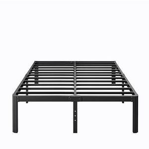 lot 3858 image: LAKKURI 14 Inch High Full Size Bed Frame No Box Spring Needed, Platform Metal Bed Frame Full Size, Noise Free, Easy Assembly, Heavy Duty, Black