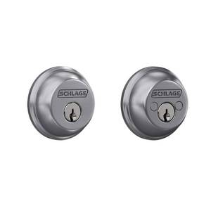 lot 4517 image: Schlage Satin Chrome Zinc Double Cylinder Deadbolt