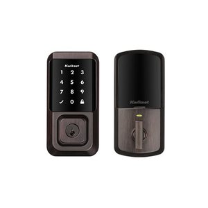 lot 4518 image: Kwikset - Halo Smart Lock Wi-Fi Replacement Deadbolt with AppTouchscreenKey Access - Venetian Bronze - Retail $243.47