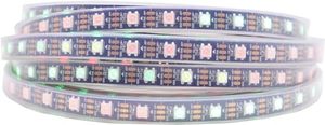 lot 4955 image: LOAMLIN WS2812B Individually Addressable RGB LED Strip 16.4FT 5050SMD Smart Flexible Dream Full Color 60Pixelsm Black PCB Light IP67 Waterproof DC5V (Black PCB, 16.4FT 300LEDs IP67)