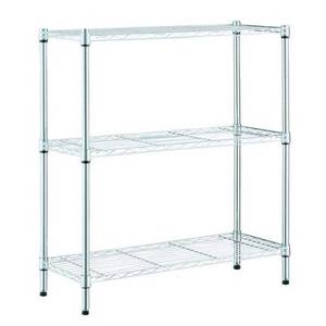 lot 4961 image: 3-Tier Steel Wire Shelving Unit in Chrome (24 in. W x 30 in. H x 14 in. D)