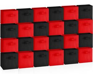 lot 4971 image: Hillban 24 Pcs Storage Cubes 11 Collapsible Storage Bins Bulk Fabric Storage Cubes Basket with Dual Handles Organizer Storage Cubes for Closet Toy Classroom Shelf Kids Room(Black, Red)