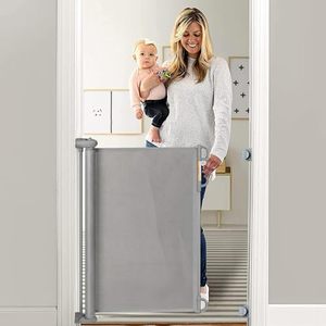 lot 4975 image: Momcozy Baby Gate, Retractable Baby Gate or Dog Gate Easy to USE for 33 Tall, Extends up to 55 Wide, Baby Gate for Stairs, Doorways, Hallways, Indoor, Outdoor