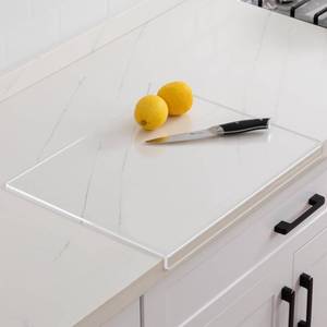 lot 4976 image: HBlife Clear Acrylic Cutting Board with Lip for Kitchen, Counter Anti-Slip Transparent Chopping Board for Countertop Protector Home and Restaurant, 24 x 17 Inch