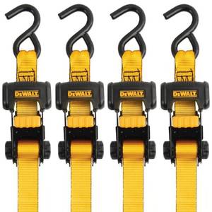 lot 4993 image: 1.25 in. x 16 ft. Ratchet Tie-Down Straps 3000 lbs. Break Strength (4-Pack) (Missing Parts).