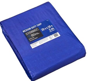 lot 1590 image: Everbilt 20 ft. W x 30 ft. L Blue Medium Duty Tarp&nbsp
