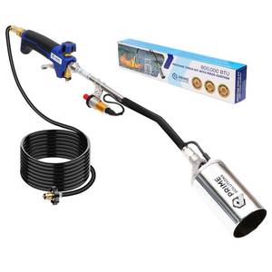 lot 1700 image: Prime Solutions Propane Torch Weed Burner Kit, Weed Torch 800,000 BTU Blow Torch with 3M Hose Pipe Heavy Duty Flamethrower with Piezo Ignition for Flame Weeding, Roofing, Melting Ice Snow