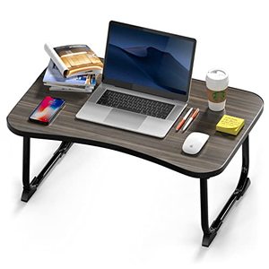 lot 1728 image: MIIRR Foldable Lap Desks for Laptop, 23.6 inch Portable Bed Tray Table, Laptop Desk for Working, Writing and Eating (Black)