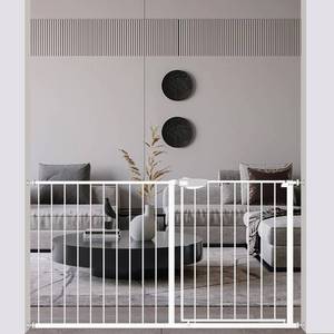 lot 1741 image: WAOWAO Triple Lock Baby Gate Extra Wide 53.93-57.87 Pressure Mounted Walk Through Swing Auto Close Safety White Metal Dog Pet Puppy Cat for Stairs,Doorways,Kitchen