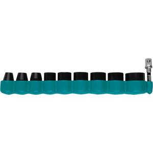 lot 1777 image: Makita E-01672 XPS 10 Pcs Impact Socket Set SAE w Standard Socket Adapter