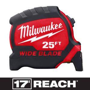 lot 1789 image: Milwaukee-48-22-0225 25Ft Wide Blade Tape Measure