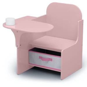 lot 2523 image: Delta Children MySize Chair Desk with Storage Bin - Greenguard Gold Certified,Arm Rest, Engineered Wood, Dusty Rose