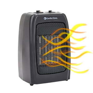 lot 2525 image: Comfort Zone 7501500-Watt Energy Save Ceramic Heater Black