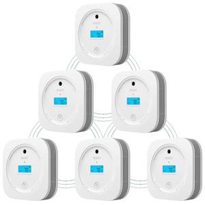lot 2530 image: AEGISLINK Interlinked Smoke Carbon Monoxide Detector Combo, Smoke and CO Detector Battery Powered, Wireless Interconnected Smoke and CO Alarm, Digital Display