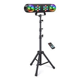 lot 2534 image: DJ Lights with Stand, ValaVa Party Bar Light, Rotating Ball Disco Lights & Corlorful Par Lights, Stage Lighting System Sound Activated, for Bar Gig Move Band Dance Wedding Halloween Christmas Gift