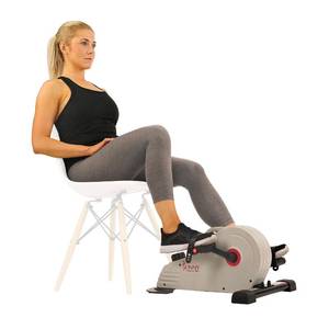 lot 2540 image: Sunny Health & Fitness Dual Function Magnetic Under Desk Pedal Exerciser, Portable Cardio Cycle for Adults and Seniors, Indoor Arm  Leg Exercise Mini Bike in Home & Office with LCD Monitor - SF-B0891
