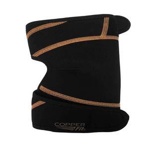 lot 2597 image: Copper Fit Rapid Relief Knee Compression Wrap Brace with Hot and Cold Therapy Adjustable Black
