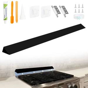 lot 3410 image: 30 Slide In Range Rear Filler Kit W10113901A��Universal Triangular Filler Strip for Stove Gap, Aluminum Cooktop Gap Trim Kit Between Backsplash and Stove Compatible with Whirlpool & Most Brand, Black