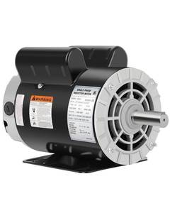 lot 3413 image: 5 HP Air Compressor Motor Electric Motor 3450 RPM, 230V Single Phase Motor, 56HZ Frame 78 Keyed Shaft 60 HZ