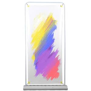 lot 3429 image: Water Filled Roll up Banner Stand Door Shape Poster Stand Backdrop Stand for Trade Shows advertising White