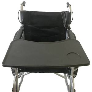 lot 3433 image: Wheelchair Tray, Detachable Wheelchair Table Removable Adult,Mobility Accessory Attachment Cup Holder Durable, Wheelchair Accessories,Fits Wheelchair Arms of 16 - 20, with Secure Straps