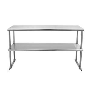 lot 3444 image: Profeeshaw Stainless Steel Overshelf for Prep &amp Work Table 12 x 48 NSF Commercial Adjustable Double Shelf 2 Tier for Restaurant, Bar, Utility Room, Kitchen and Garage