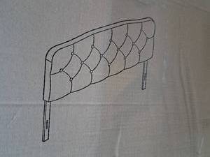 lot 3453 image: Angela Upholstered Queen Headboard Gray