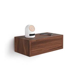 lot 3464 image: Mobili Fiver, Riccardo Floating nightstand, Walnut, 17.7 x 9.8 x 6.1 , Laminate-Finished, Modern Bedside Table, End Table, Italian Furniture