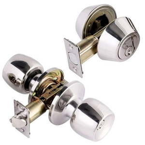 lot 3513 image: Double Cylinder Satin Nickel Combo Set - Retail $110.57