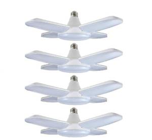 lot 4676 image: (3 Pack) LED Garage Lights, 60W Trilights Ceiling, High Low Bay Deformable Adjustable 4 Led Light Bulbs 6000LM 6000K, Screw in Tribright Garage Lighting Fixture,CRI80 Daylight