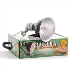 lot 4687 image: Flukers Repta-Clamp Lamp 5.5 inch - Heavy Duty Clamp Light, Pet Heat Lamp for Reptiles, Lizards - ULCUL Approved, 75W Incandescent BulbsCeramic Heat Emitters, with Dimmable Switch