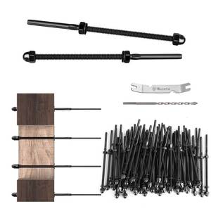 lot 4710 image: Muzata 60Pack Black Cable Railing Kit Hand Swage Threaded Stud Tensioner for 18 Cable for 4x4 2x2 Wood Metal Post Deck Stair Cable Railing Hardware T316 Stainless Steel CR39
