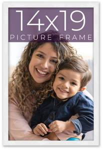lot 4717 image: 14x19 Frame White Real Wood Picture Frame Width 0.75 Inches  Interior Frame Depth 0.5 Inches  White Mid Century Photo Frame Complete with UV Acrylic, Foam Board Backing & Hanging Hardware