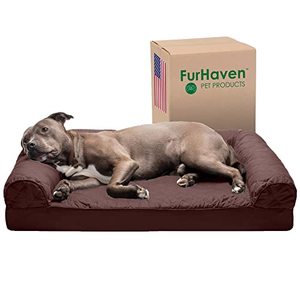 lot 4721 image: Furhaven Orthopedic Dog Bed for LargeMedium Dogs w Removable Bolsters & Washable Cover, For Dogs Up to 55 lbs - Quilted Sofa - Coffee, Large, (Quilted) Coffee