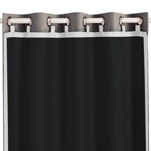 lot 4722 image: Melodieux Thermal Insulated 100% Blackout Curtain Liner for 84 Inch Long Curtains, Off WhiteBlack, 50 by 80 Inch, 1 Panel, Rings Included