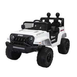 lot 4734 image: Tzou Ride On Truck Car,12V Kids Electric Vehicles with Remote Control, 2-Seat,Spring Suspension, 3 Speeds, USB,Mp3, Led Lights,StartSwing Button,for Kids Ages 3-6 White (Steering Wheel Damaged). Retail&nbsp$169.99