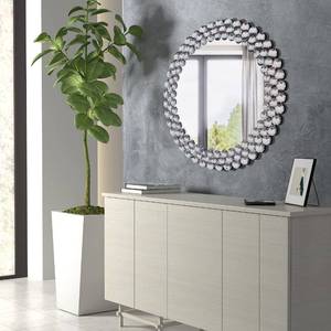 lot 4751 image: JACUKO Round Decorative Wall Mirror - Jeweled Accent Large Venetian Mirror for BedroomBathroomEntrywayPassageway 31.5 in