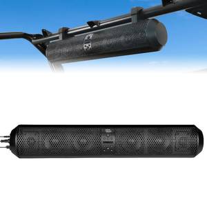 lot 4756 image: KEMIMOTO UTV Sound Bar SXS Speaker Wireless Control Bluetooth Compatible X3 SoundBar with 2X Tweeter and 4X Subwoofer Compatible with Polaris Can am Talon CForce for 1.56- 2.25 Roll Cage (Functionality Not Tested).