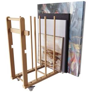 lot 4760 image: UNZERO Art Storage Rack, Art Canvas Storage, Canvas Boards Rack Art Storage with Handle & Caster Wheels for Drawing Board, Panel, Paper Pad for Art Studios, Artworks, Gallery