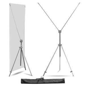 lot 4766 image: Anley Adjustable X Banner Stand with Travel Bag - Fits Any Banner Size from 23 X 63 to 35 X 78 - Portable Retractable Stand for Business, Trade Shows, Events, and Displays (Banner Not Included)