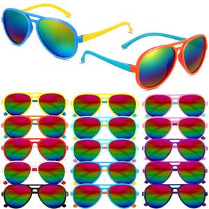 lot 4770 image: Mepase 54 Pcs Neon Kids Sunglasses Bulk Sunglasses Party Favors 80s Style Sun Glasses Outdoor Summer Supplies for Party (Stylish Color)