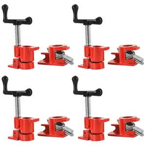 lot 4778 image: FLKQC Wood Gluing Pipe Clamp Set, Heavy Duty Cast Iron Quick Release Pipe Clamps for Woodworking (4, 12)