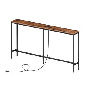 lot 4785 image: MAHANCRIS Skinny Console Table with Power Outlets, 55.1 Narrow Sofa Table, Behind Couch Table with Charging Station, Sofa Hallway Table for Plants, Living Room CTHR145E01