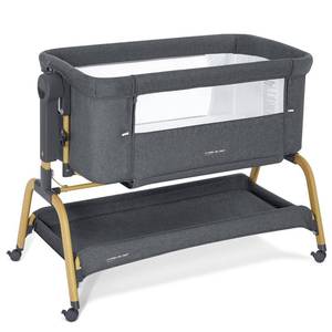 lot 4798 image: ANGELBLISS 3 in 1 Baby Bassinet, Rocking Bassinets Bedside Sleeper with Comfy Mattress and Wheels, 6 Height Adjustable Easy Folding Portable Bedside Crib for Newborn Infant
