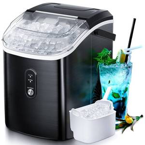 lot 4816 image: Nugget Countertop Ice Maker with Soft Chewable Pellet Ice, Pebble Portable Ice Machine, 34lbs Per Day, Self-Cleaning, Sonic Ice, One-Click Operation, for Kitchen,Office Stainless Steel Black
