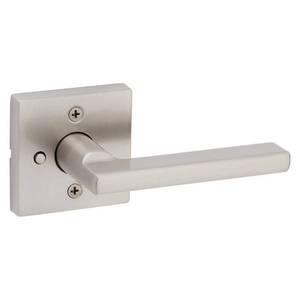 lot 4837 image: Kwikset Halifax Satin Nickel Steel Privacy Lever 730HFL SQT 15 CP