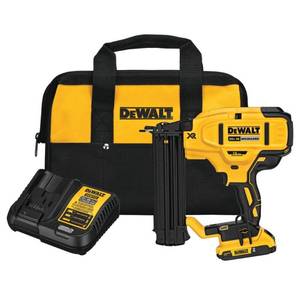 lot 4838 image: DEWALT 20V MAX XR 18 Gauge Brad Nailer Kit - Retail $626.39