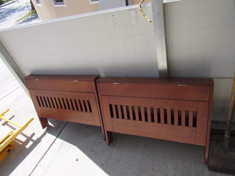 lot 1208 image: Pair Of 32.5 Custom Wood Cabinets